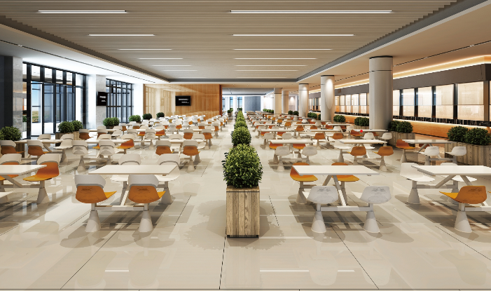 Cafeteria tables and chairs