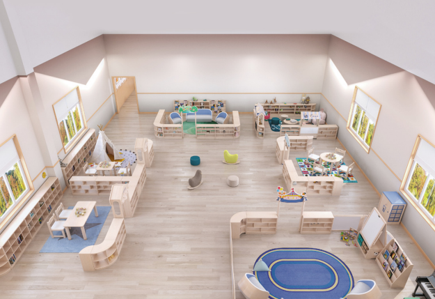Montessori Style Wooden Kindergarten Furniture Set