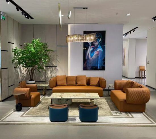 Luxury Full-Grain Leather Hotel Sofa Collection