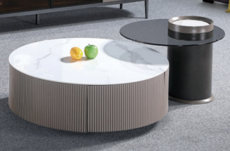 Modern Fluted & Leather Hotel Coffee Table Collection